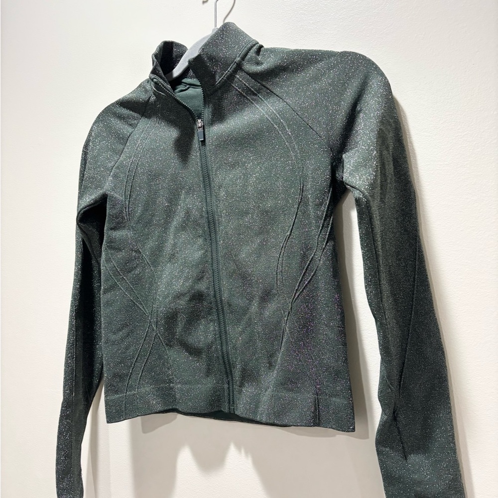 Fabletics Everpine Sparkle Green Seamless Shimmer… - image 3